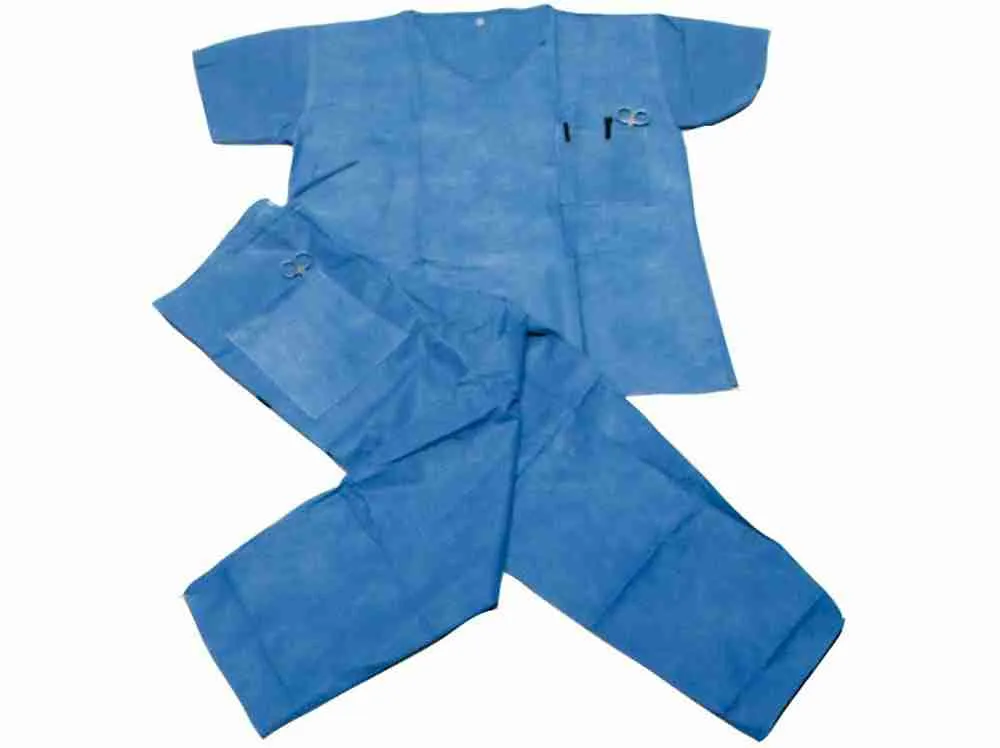 Divisa blu in sms idrorepellente con elastico monouso